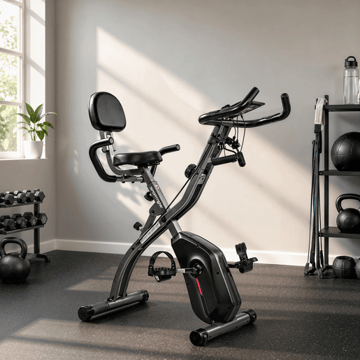 SPORTNOW Bicicleta Estática Dobrável 3 em 1 com Encosto e 8 Níveis de Resistência Magnética, Ajustável com Bluetooth, Monitor LCD, Volante, Bandas, Sensor de Pulso e Suporte para Telemóvel u2013 Preto SPORTNOW Bicicleta Estática Dobrável 3 em 1 com Encosto e 8 Níveis de Resistência Magnética, Ajustável com Bluetooth, Monitor LCD, Volante, Bandas, Sensor de Pulso e Suporte para Telemóvel u2013 Preto