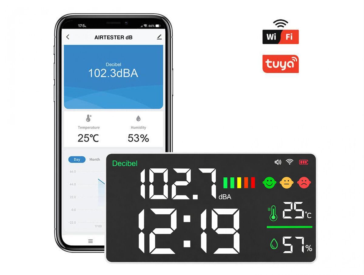 Medidor de Decibelios WIFI con control por App