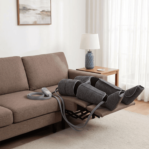 HOMCOM Massajador de Pernas com Calor e Compressão de Ar, Pressoterapia para Casa, 3 Modos, para Panturrilhas, Coxas e Pés, Alívio da Fadiga para Mulheres e Homens
