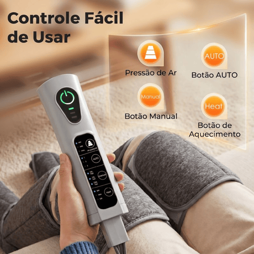 HOMCOM Massajador de Pernas com Calor e Compressão de Ar, Pressoterapia para Casa, 3 Modos, para Panturrilhas, Coxas e Pés, Alívio da Fadiga para Mulheres e Homens