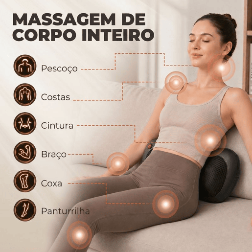 HOMCOM Almofada de Massagem Shiatsu com Calor e 4 Nós Massagem Rotativa 3D para Pescoço e Costas, Alívio da Fadiga Muscular para Mulheres e Homens em Casa, Escritório e Carro HOMCOM Almofada de Massagem Shiatsu com Calor e 4 Nós Massagem Rotativa 3D para Pescoço e Costas, Alívio da Fadiga Muscular para Mulheres e Homens em Casa, Escritório e Carro