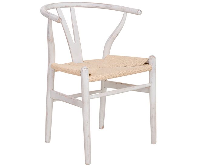 Silla de madera y asiento de cuerda