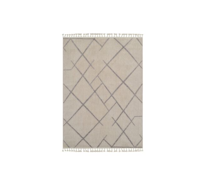 Alfombra 150x220 cm, marfil/gris