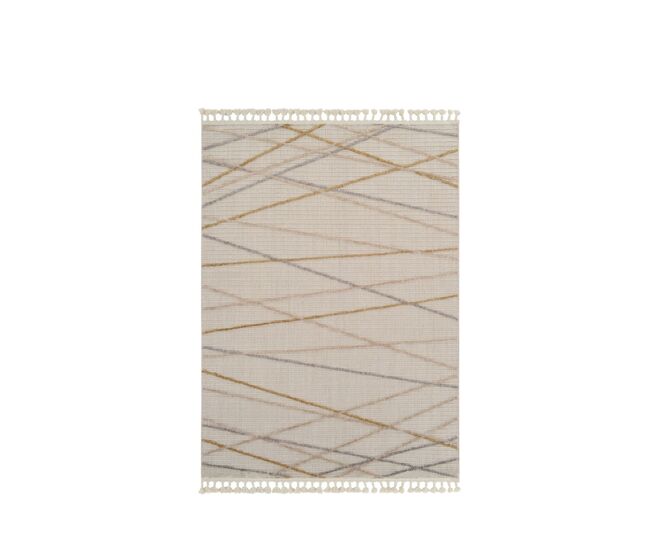 Alfombra de 150x220 cm, marfil/beige