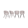 Conjunto de 4 poltronas estofadas com almofada dupla multicolorida e pés metálicos pretos