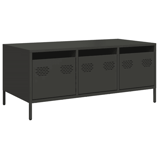 Mesa de Centro, Mesa baixa, 101,5x50x43,5 cm aço laminado a frio preto