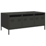 Mesa de Centro, Mesa baixa, 101,5x50x43,5 cm aço laminado a frio preto