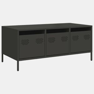 Mesa de Centro, Mesa baixa, 101,5x50x43,5 cm aço laminado a frio preto