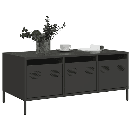 Mesa de Centro, Mesa baixa, 101,5x50x43,5 cm aço laminado a frio preto