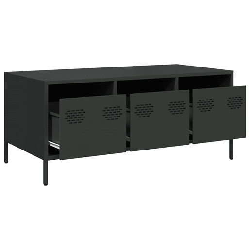 Mesa de Centro, Mesa baixa, 101,5x50x43,5 cm aço laminado a frio preto