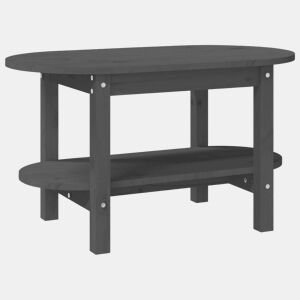 Mesa de Centro, Mesa baixa, 80x45x45 cm madeira de pinho maciça cinzento