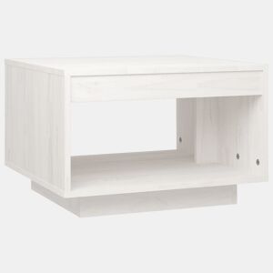 Mesa de Centro, Mesa baixa, 50x50x33,5 cm madeira de pinho maciça branco