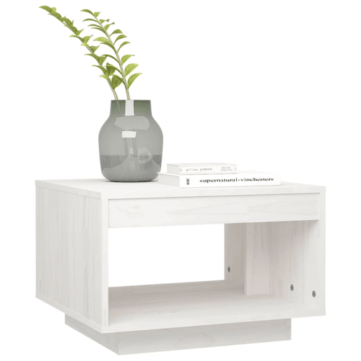 Mesa de Centro, Mesa baixa, 50x50x33,5 cm madeira de pinho maciça branco Mesa de Centro, Mesa baixa, 50x50x33,5 cm madeira de pinho maciça branco