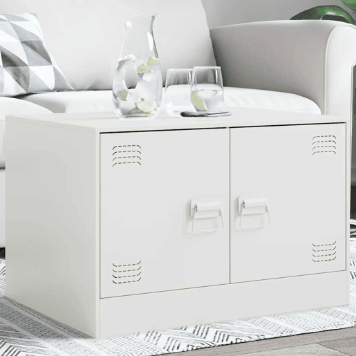Mesa de Centro, Mesa baixa, 67x50x44 cm aço branco Mesa de Centro, Mesa baixa, 67x50x44 cm aço branco