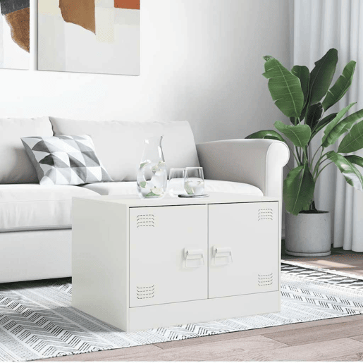 Mesa de Centro, Mesa baixa, 67x50x44 cm aço branco Mesa de Centro, Mesa baixa, 67x50x44 cm aço branco