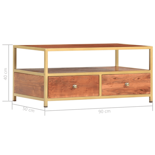 Mesa de Centro, Mesa baixa, 90x50x40 cm madeira de acácia maciça Mesa de Centro, Mesa baixa, 90x50x40 cm madeira de acácia maciça