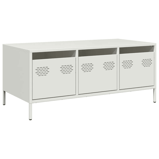 Mesa de Centro, Mesa baixa, 101,5x50x43,5 cm aço laminado a frio branco Mesa de Centro, Mesa baixa, 101,5x50x43,5 cm aço laminado a frio branco