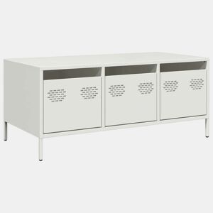 Mesa de Centro, Mesa baixa, 101,5x50x43,5 cm aço laminado a frio branco