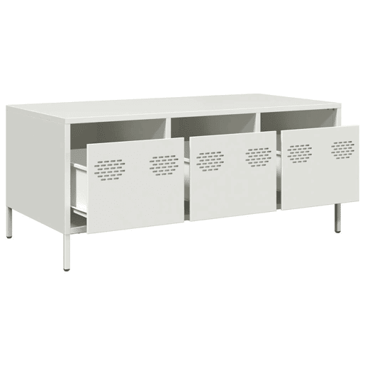 Mesa de Centro, Mesa baixa, 101,5x50x43,5 cm aço laminado a frio branco Mesa de Centro, Mesa baixa, 101,5x50x43,5 cm aço laminado a frio branco