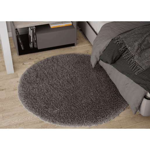 Tapete redondo Ø 90 cm, cinzento escuro