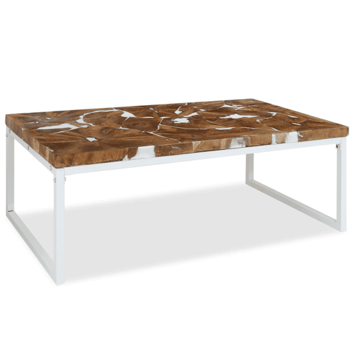 Mesa de Centro, Mesa baixa, em resina de teca 110x60x40 cm Mesa de Centro, Mesa baixa, em resina de teca 110x60x40 cm