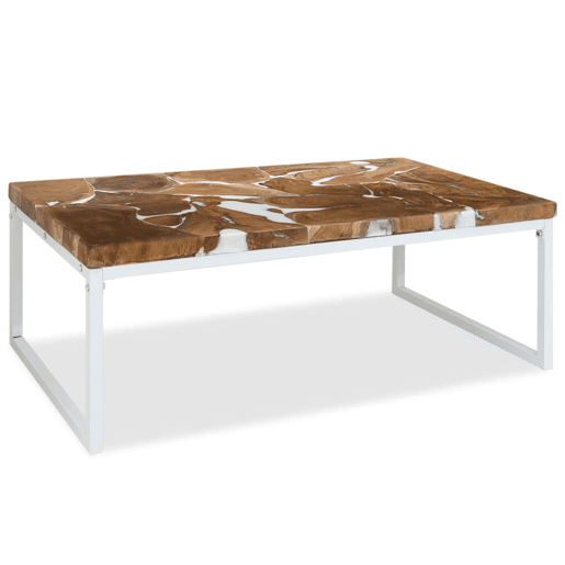 Mesa de Centro, Mesa baixa, em resina de teca 110x60x40 cm Mesa de Centro, Mesa baixa, em resina de teca 110x60x40 cm
