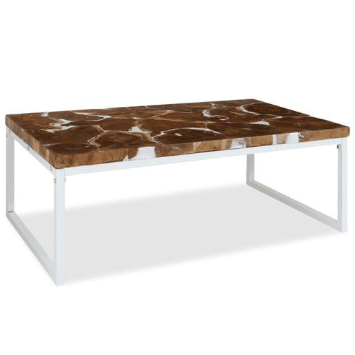 Mesa de Centro, Mesa baixa, em resina de teca 110x60x40 cm Mesa de Centro, Mesa baixa, em resina de teca 110x60x40 cm