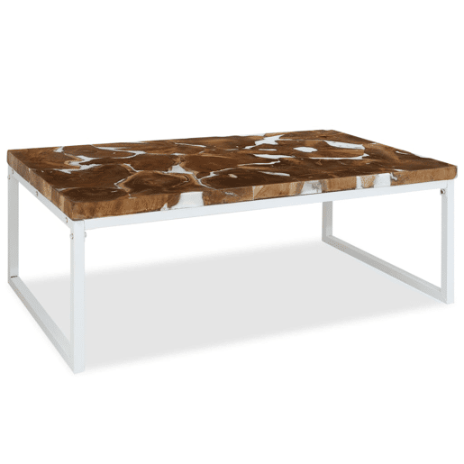 Mesa de Centro, Mesa baixa, em resina de teca 110x60x40 cm Mesa de Centro, Mesa baixa, em resina de teca 110x60x40 cm