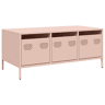 Mesa de Centro, Mesa baixa, 101,5x50x43,5 cm aço laminado a frio rosa