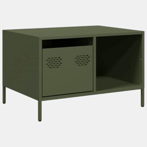 Mesa de Centro, Mesa baixa, 68,5x50x43,5 cm aço laminado a frio verde-azeitona