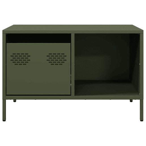 Mesa de Centro, Mesa baixa, 68,5x50x43,5 cm aço laminado a frio verde-azeitona Mesa de Centro, Mesa baixa, 68,5x50x43,5 cm aço laminado a frio verde-azeitona