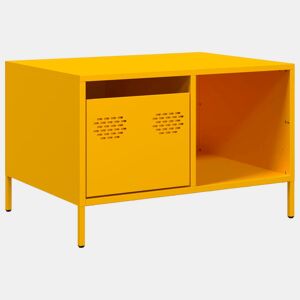 Mesa de Centro, Mesa baixa, 68,5x50x43,5cm aço laminado a frio amarelo mostarda