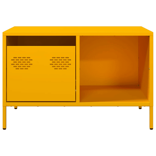 Mesa de Centro, Mesa baixa, 68,5x50x43,5cm aço laminado a frio amarelo mostarda Mesa de Centro, Mesa baixa, 68,5x50x43,5cm aço laminado a frio amarelo mostarda