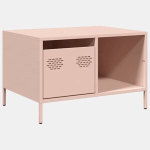 Mesa de Centro, Mesa baixa, 68,5x50x43,5 cm aço laminado a frio rosa
