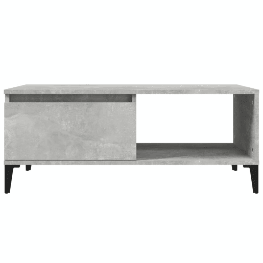 Mesa de Centro, Mesa baixa, 90x50x36,5 cm derivados madeira cinzento cimento