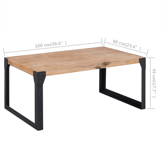 Mesa de Centro, Mesa baixa, em madeira de acácia maciça 100x60x45 cm