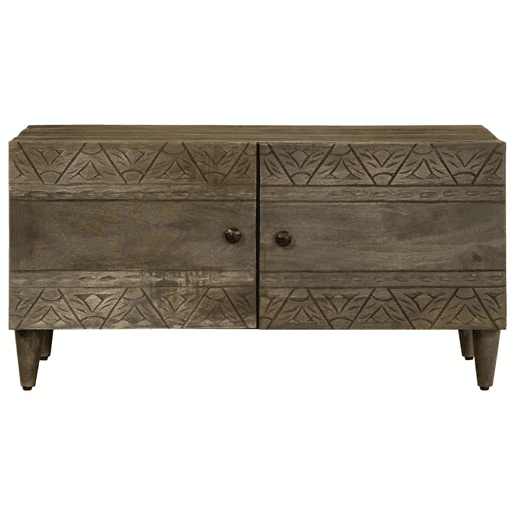 Mesa de Centro, Mesa baixa, cinzento claro 80x50x40 cm madeira mangueira maciça Mesa de Centro, Mesa baixa, cinzento claro 80x50x40 cm madeira mangueira maciça