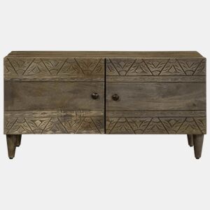 Mesa de Centro, Mesa baixa, cinzento claro 80x50x40 cm madeira mangueira maciça