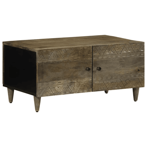 Mesa de Centro, Mesa baixa, cinzento claro 80x50x40 cm madeira mangueira maciça Mesa de Centro, Mesa baixa, cinzento claro 80x50x40 cm madeira mangueira maciça