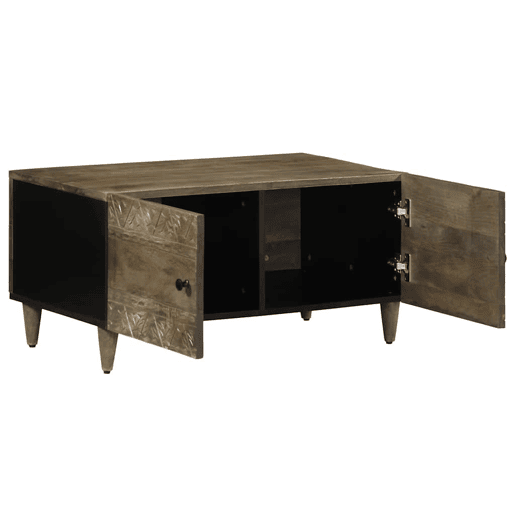 Mesa de Centro, Mesa baixa, cinzento claro 80x50x40 cm madeira mangueira maciça Mesa de Centro, Mesa baixa, cinzento claro 80x50x40 cm madeira mangueira maciça
