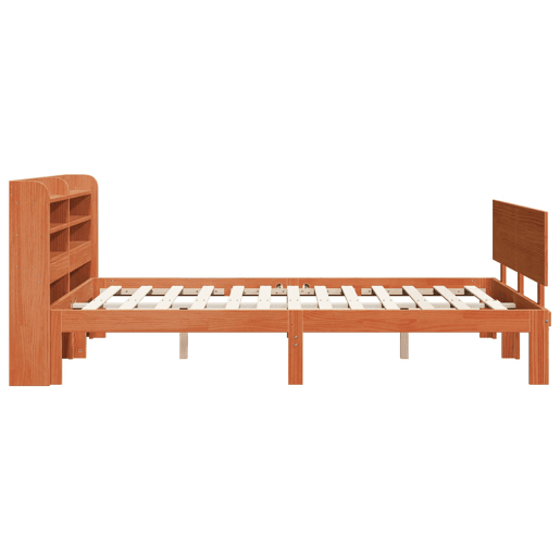 Estrutura da Cama de casal simple 2 pcs Marrom Cera Madeira de Pinho Sólido