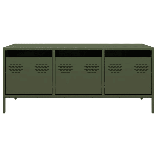 Mesa de Centro, Mesa baixa, 101,5x50x43,5 cm aço laminado a frio verde-azeitona