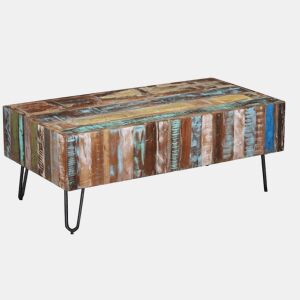 Mesa de Centro, Mesa baixa, 100x50x38 cm madeira reciclada maciça