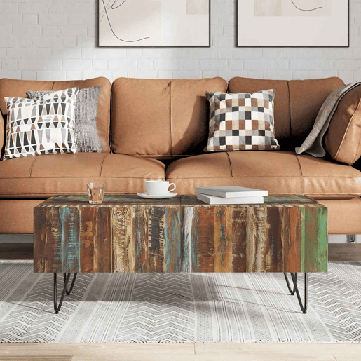 Mesa de Centro, Mesa baixa, 100x50x38 cm madeira reciclada maciça Mesa de Centro, Mesa baixa, 100x50x38 cm madeira reciclada maciça
