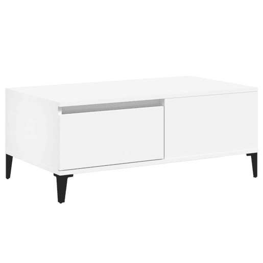Mesa de Centro, Mesa baixa, 90x50x36,5 cm derivados de madeira branco Mesa de Centro, Mesa baixa, 90x50x36,5 cm derivados de madeira branco