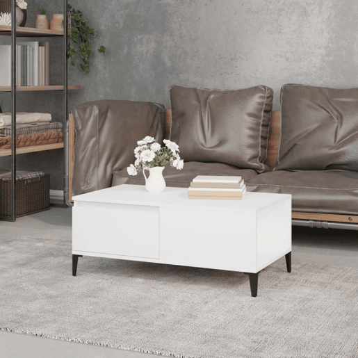 Mesa de Centro, Mesa baixa, 90x50x36,5 cm derivados de madeira branco Mesa de Centro, Mesa baixa, 90x50x36,5 cm derivados de madeira branco