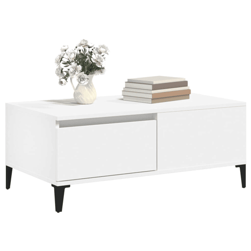 Mesa de Centro, Mesa baixa, 90x50x36,5 cm derivados de madeira branco Mesa de Centro, Mesa baixa, 90x50x36,5 cm derivados de madeira branco