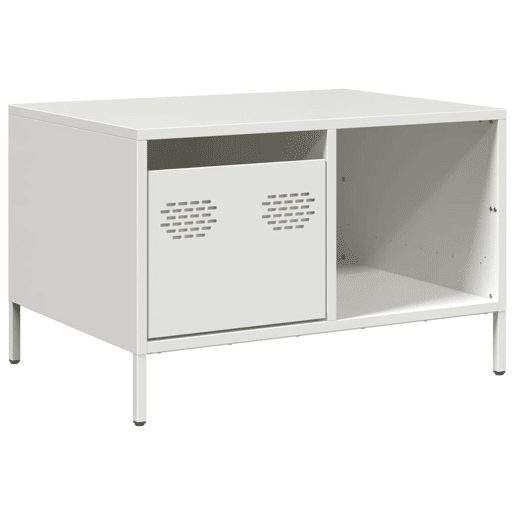 Mesa de Centro, Mesa baixa, 68,5x50x43,5 cm aço laminado a frio branco Mesa de Centro, Mesa baixa, 68,5x50x43,5 cm aço laminado a frio branco