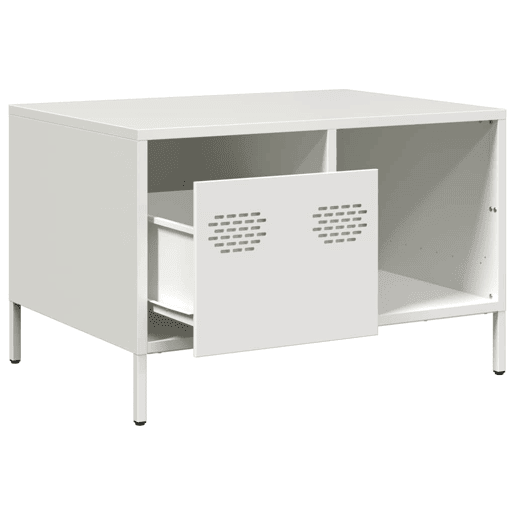 Mesa de Centro, Mesa baixa, 68,5x50x43,5 cm aço laminado a frio branco Mesa de Centro, Mesa baixa, 68,5x50x43,5 cm aço laminado a frio branco