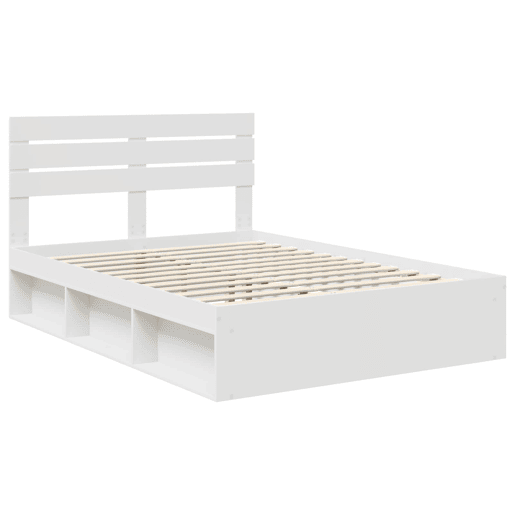 Estrutura da Cama de casal simple com cabeceira Branco 160 x 200 cm